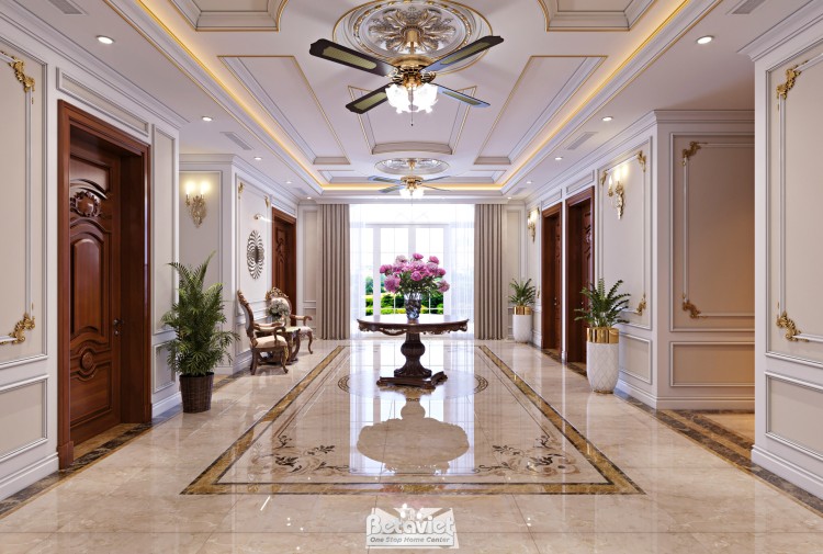 Thiết kế sảnh tầng biệt thự cổ điển NT21025A