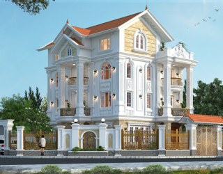Mẫu biệt thự Pháp tân cổ điển 4 tầng 450m2 tại Hà Nội KT20166