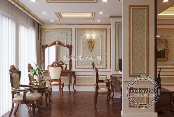 Mẫu nội thất phòng làm việc tân cổ điển biệt thự NT20079