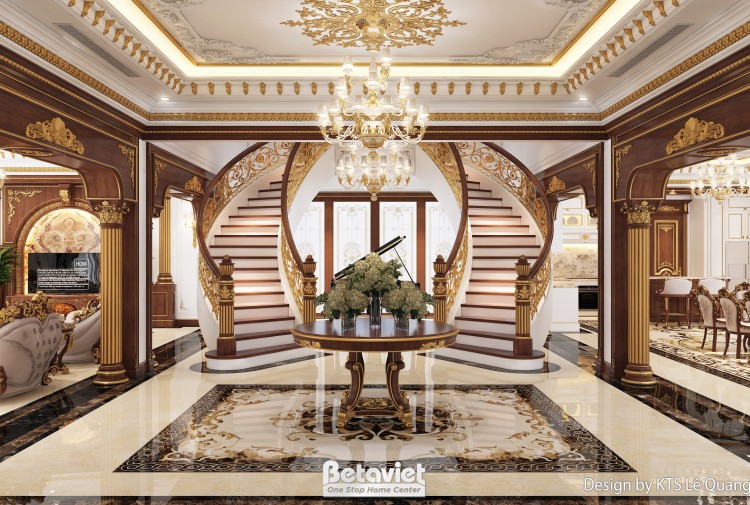 Mẫu thiết kế đại sảnh cổ điển biệt thự NT24530