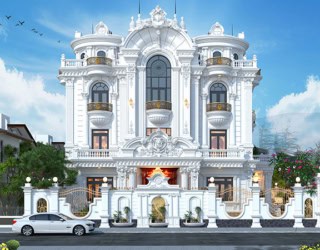 Mẫu thiết kế dinh thự tân cổ điển 3 tầng tại Vĩnh Phúc KT21652A
