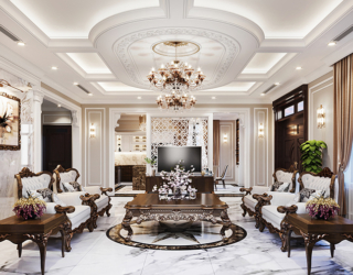 Thiết kế nội thất biệt thự phong cách Art Deco KĐT Vinhomes The Harmony NT21015