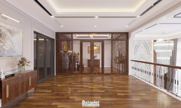 Thiết kế nội thất phòng thờ truyền thống biệt thự NT21091