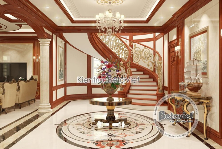 Thiết kế đại sảnh tân cổ điển biệt thự NT18041
