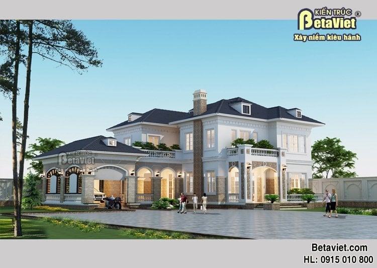 Bản vẽ chi tiết biệt thự 2 tầng phong cách hiện đại Châu Âu