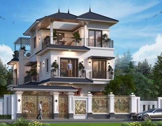 Mẫu kiến trúc biệt thự phong cách hiện đại tại Nghệ An KT8002201