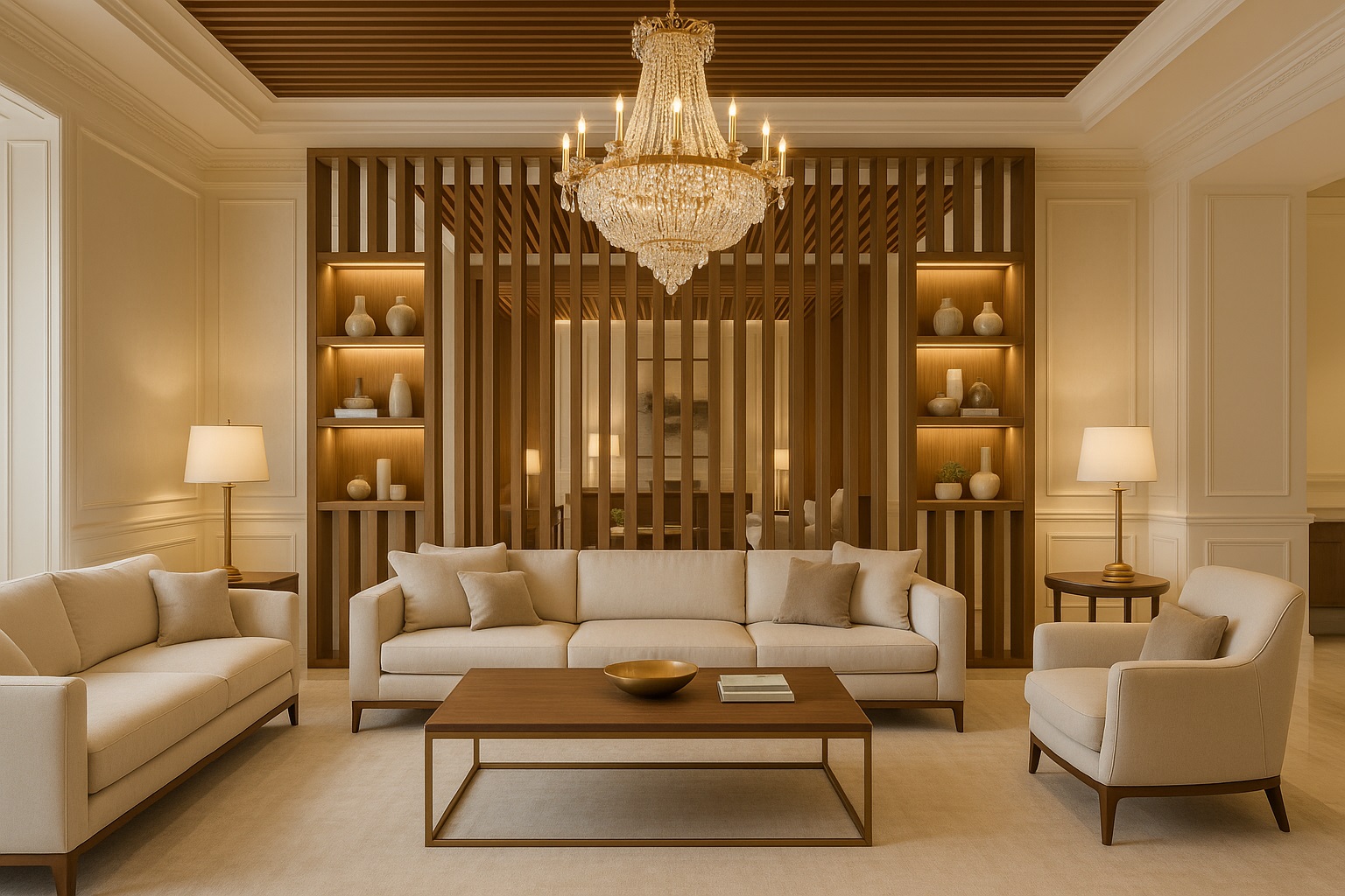 Kích thước lam gỗ phòng khách chuẩn