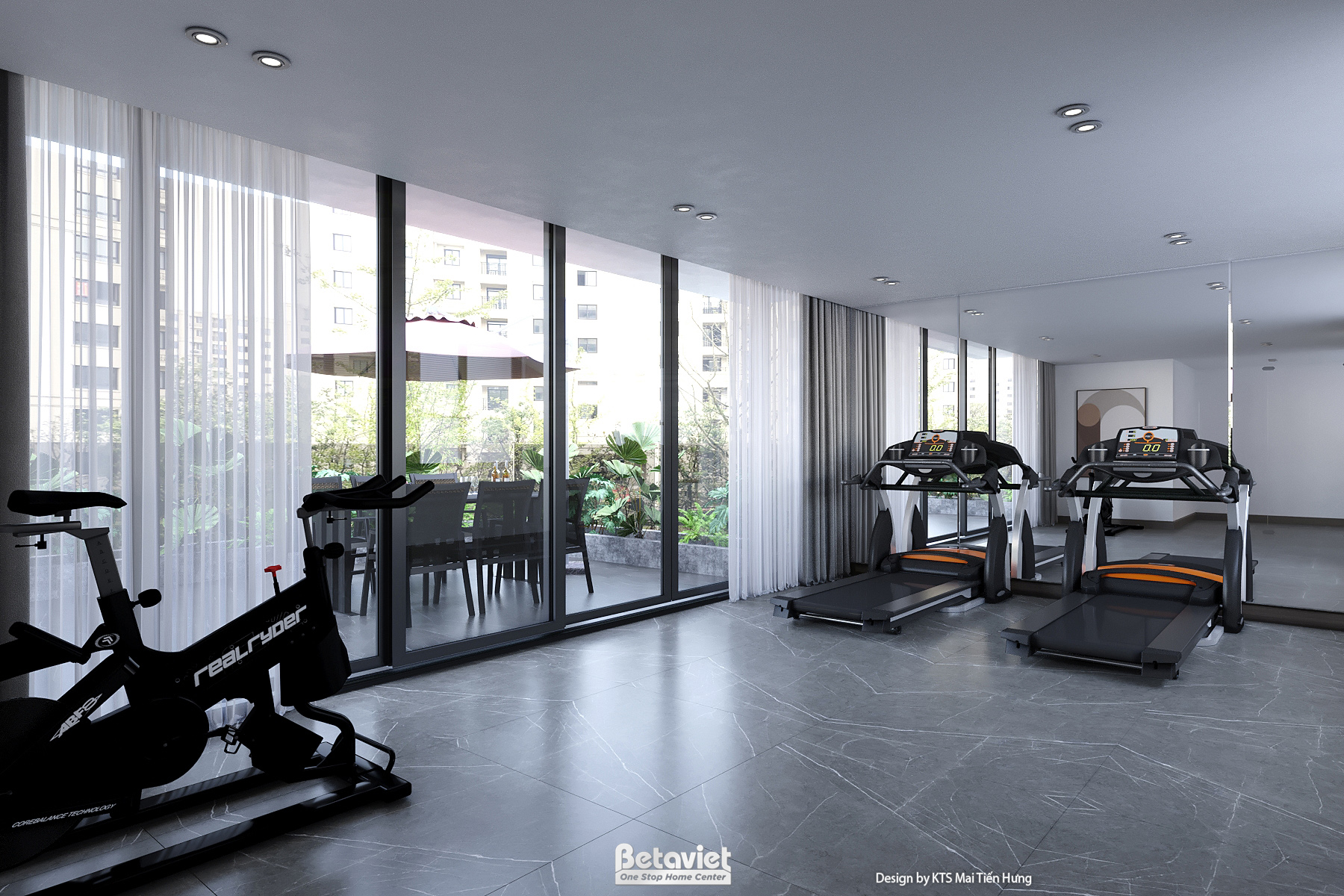 Mẫu nội thất phòng tập gym biệt thự hiện đại NT24558
