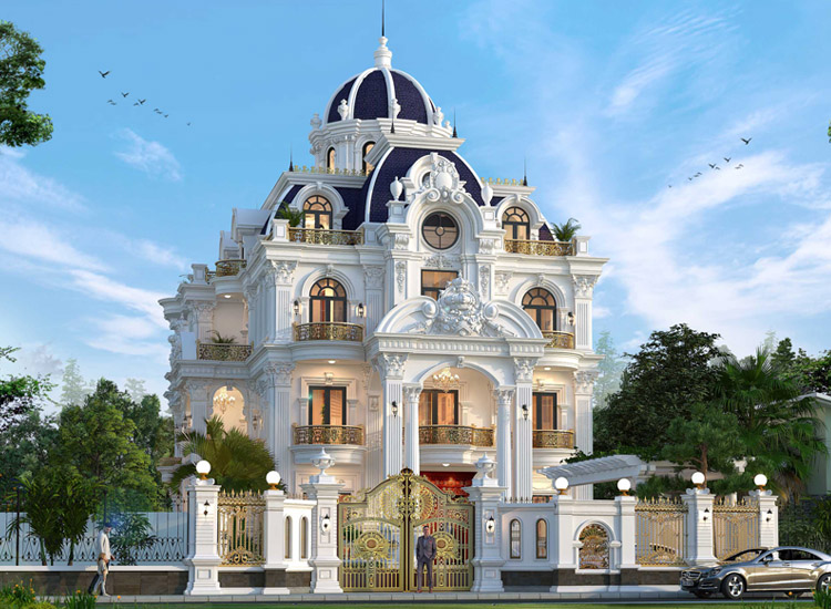 Mẫu thiết kế lâu đài tân cổ điển 3 tầng tại Hà Nam KT24821