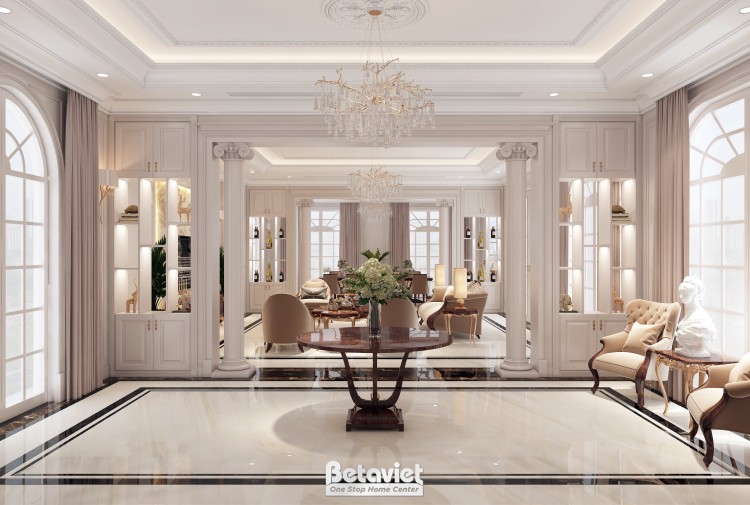 Mẫu thiết kế sảnh biệt thự tân cổ điển NT24538