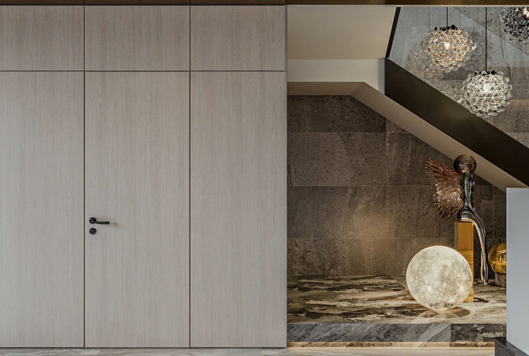 Mẫu thiết kế sảnh tầng hiện đại biệt thự NT24548