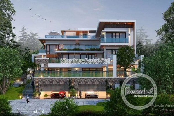 Thiết kế kiến trúc siêu biệt thự villa 4 phòng ngủ đẳng cấp