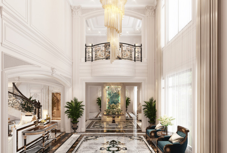 Thiết kế nội thất phòng khách Art Deco KĐT Bình Minh NT24544