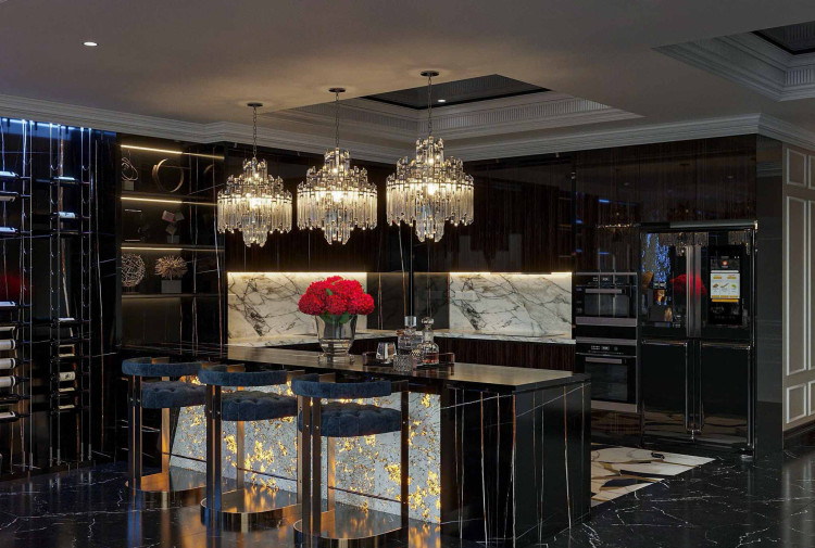 Thiết kế phòng bếp hiện đại luxury Penthouse Madarin Garden NT24575