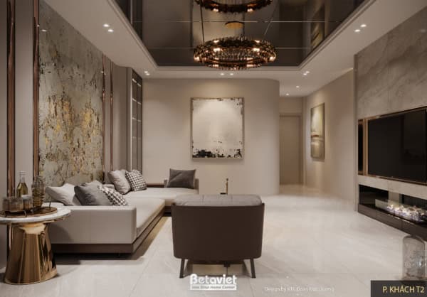 Nội thất phòng sinh hoạt chung biệt thự hiện đại luxury NT24587
