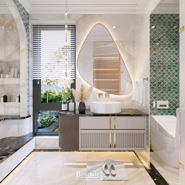 Thiết kế nội thất phòng tắm KĐT Vinhomes Ocean Park NT23309