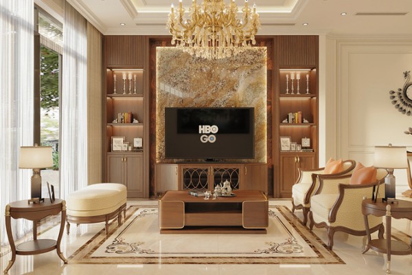 Xu hướng thiết kế nội thất chung cư tân cổ điển hiện đại 2025