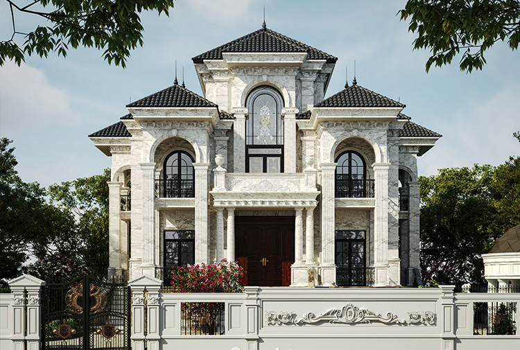 Mẫu biệt thự 3 tầng phong cách tân cổ điển 700m2 tại Hải Phòng KT24753