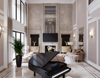 Xu hướng thiết kế nội thất chung cư tân cổ điển hiện đại 2025