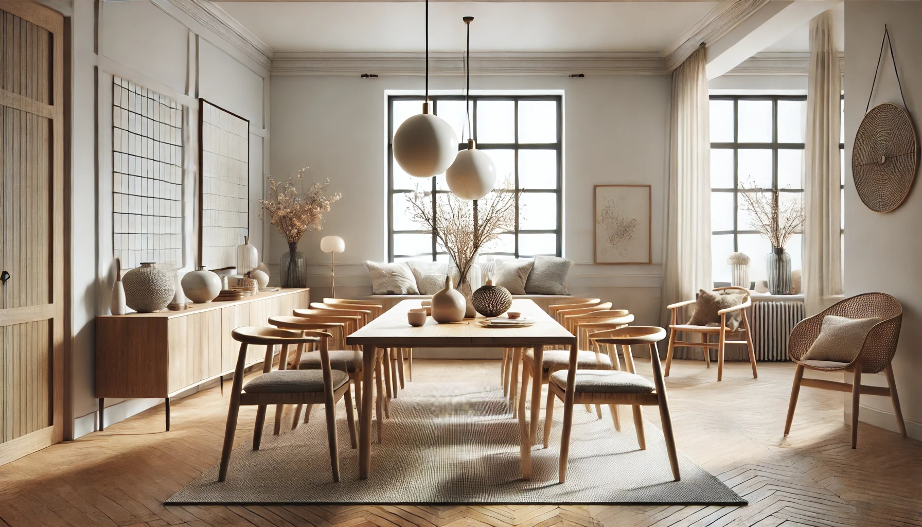 Thiết kế nội thất phòng ăn biệt thự Scandinavian