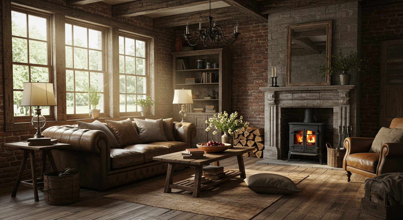 phong cách thiết kế nội thất rustic