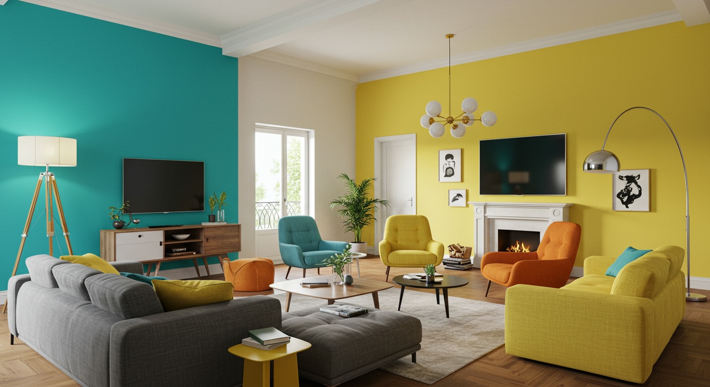 phong cách thiết kế nội thất color block