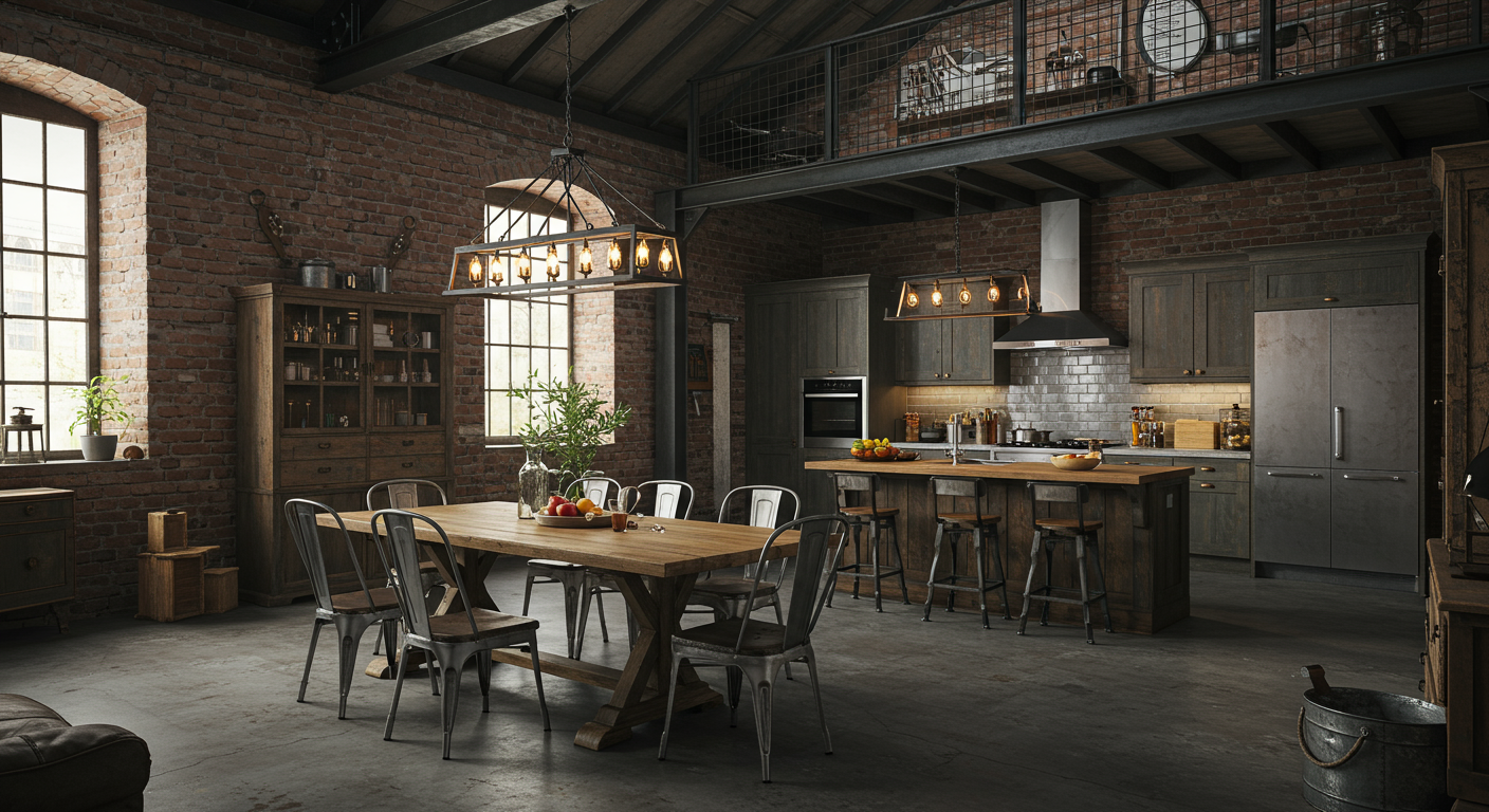 phong cách thiết kế nội thất industrial