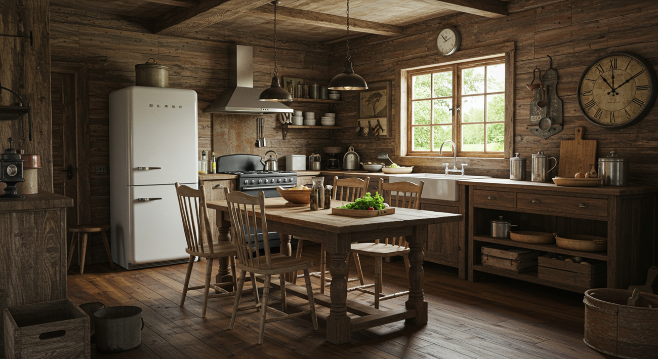 phong cách thiết kế nội thất rustic