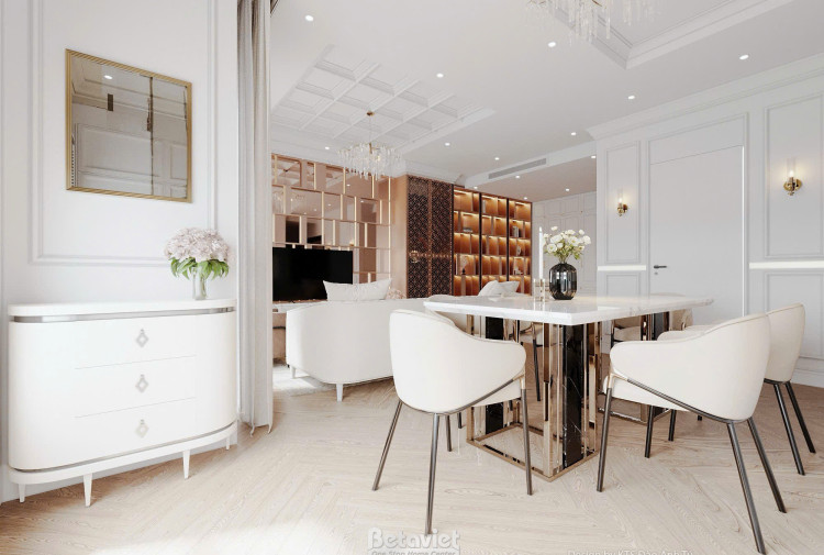 Thiết kế phòng ăn căn hộ Art Deco KĐT Vinhomes Ocean Park NT25707