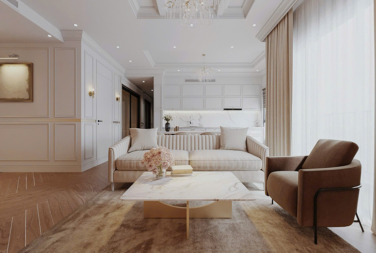 Thiết kế nội thất căn hộ 3 ngủ Art Deco Vinhomes Ocean Park NT25707