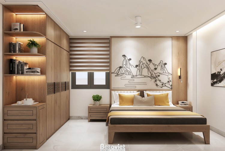 Thiết kế phòng ngủ ông bà biệt thự kết hợp văn phòng hiện đại NT2008351