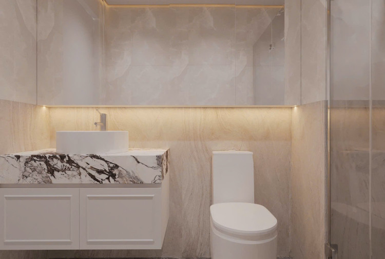 Thiết kế phòng tắm căn hộ Art Deco KĐT Vinhomes Ocean Park NT25707