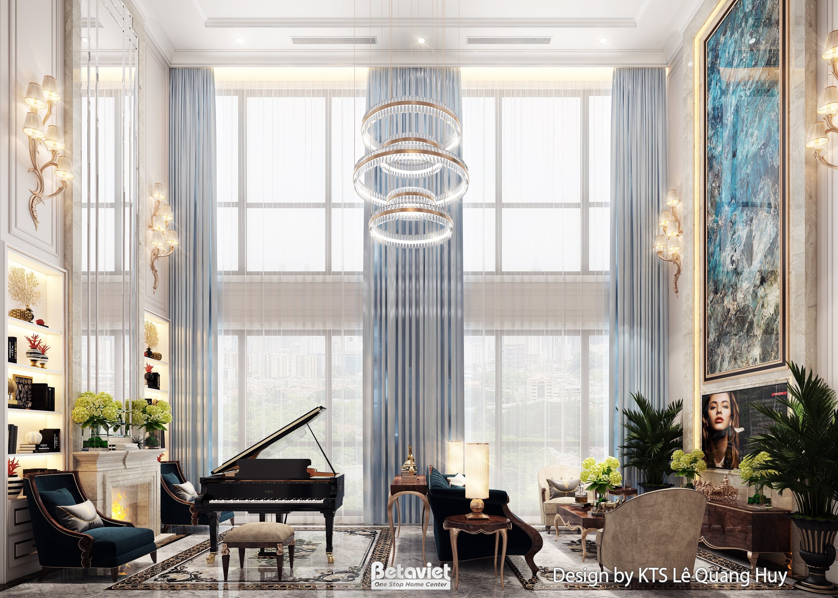 Phương án bố trí phòng khách vuông