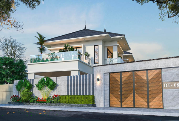 Thiết kế biệt thự 2 tầng phong cách hiện đại tại Hà Tĩnh KT2009244