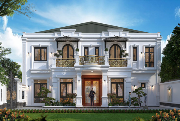 Thiết kế biệt thự 2 tầng tân cổ điển tại Hải Phòng KT2007438