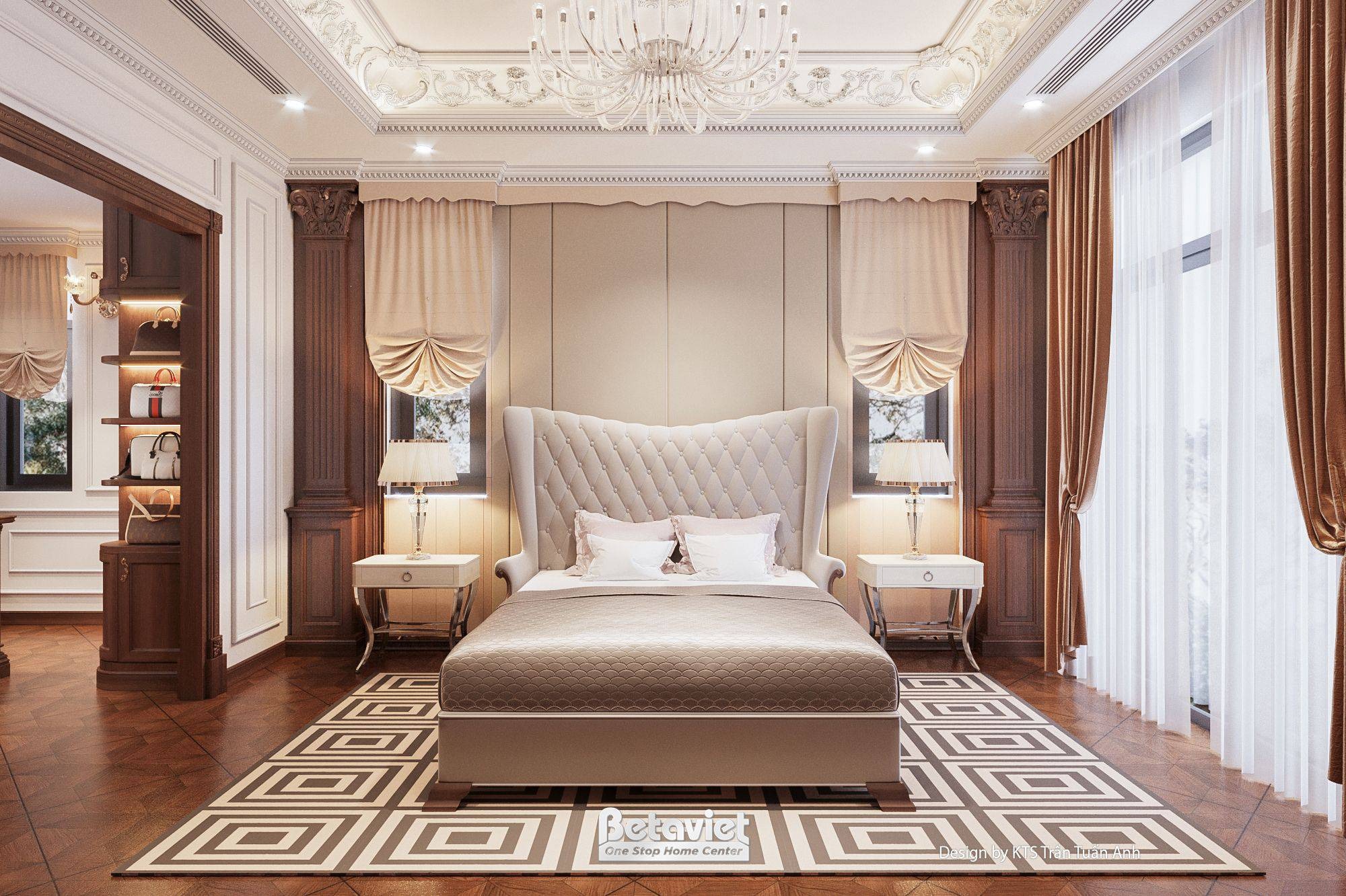 Chùm đèn thả phòng ngủ biệt thự cao cấp