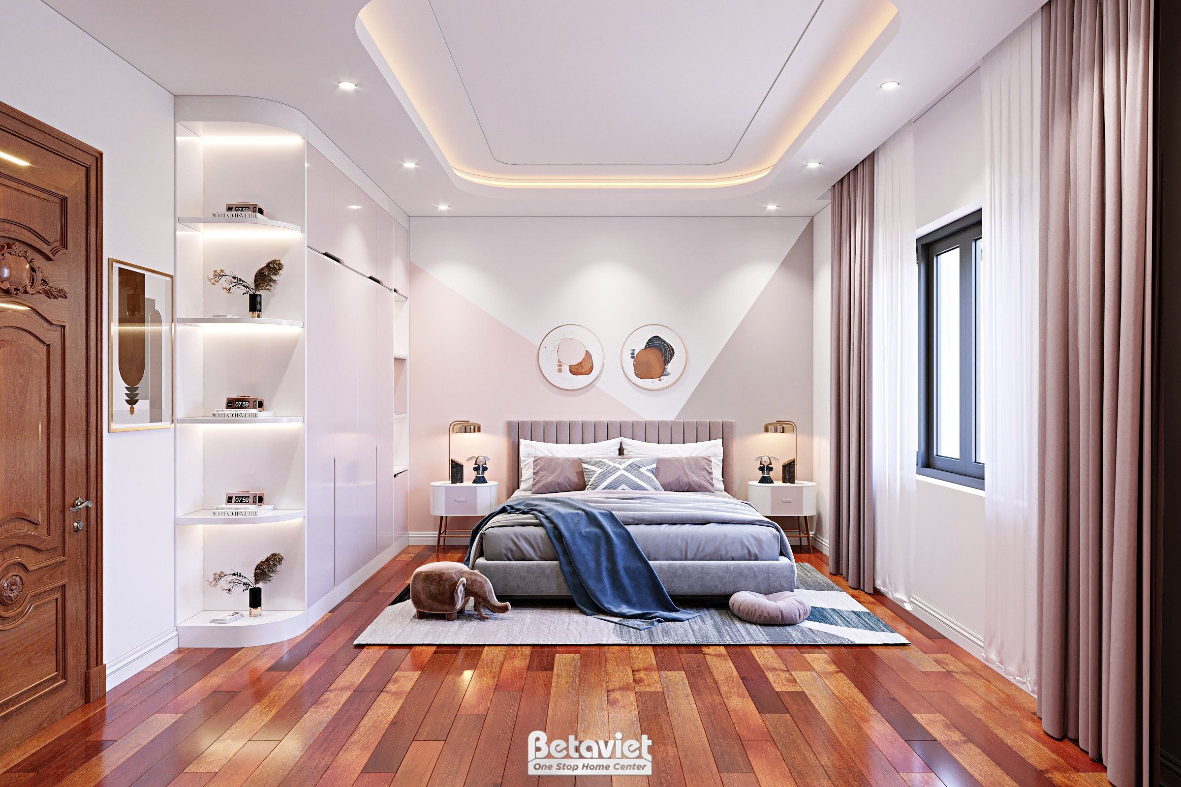 Góc học tập trong phòng ngủ bé trai