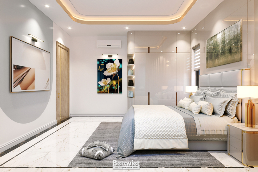 thiết kế phòng ngủ màu trắng