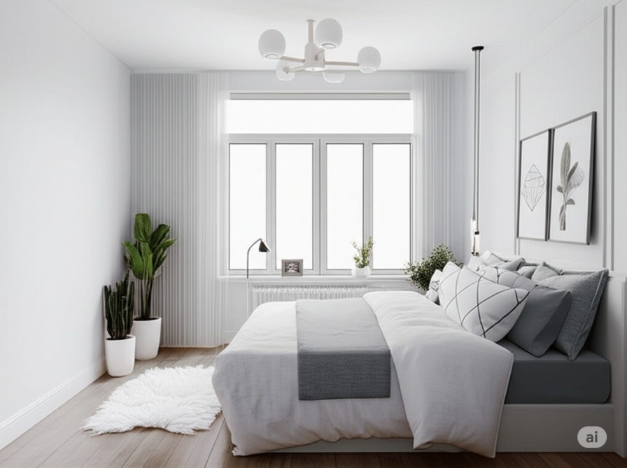 thiết kế phòng ngủ màu trắng