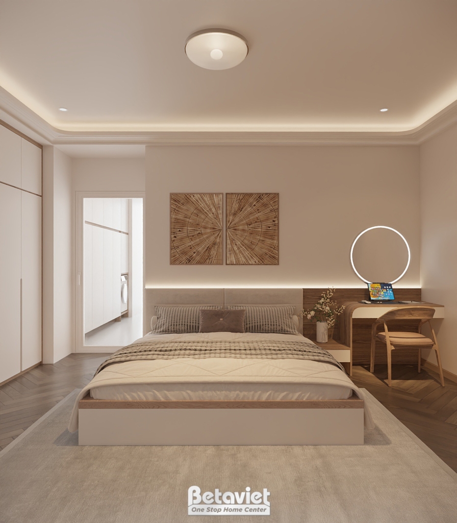 thiết kế phòng ngủ màu trắng