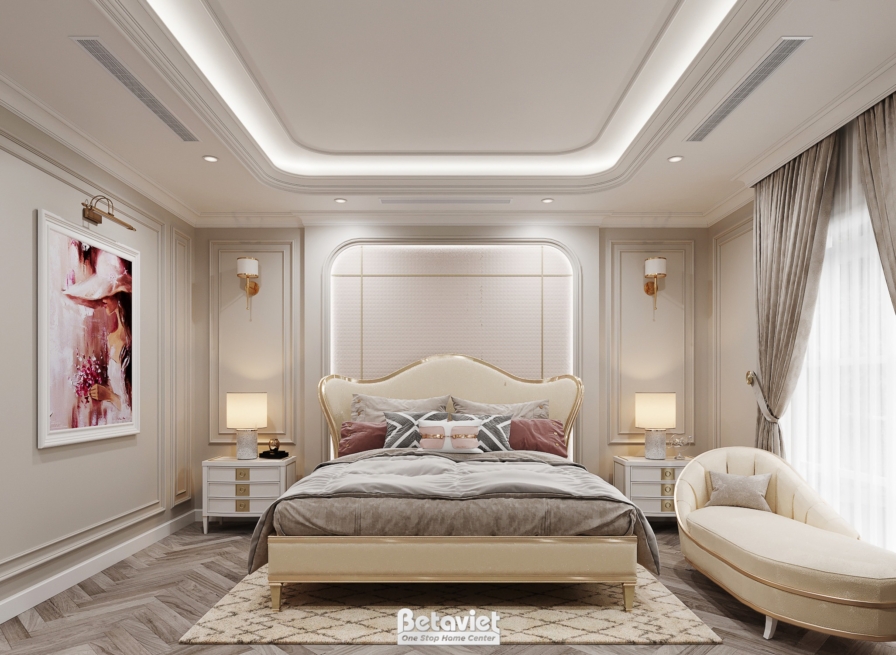 thiết kế phòng ngủ màu trắng