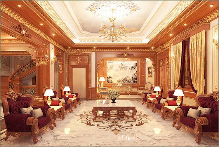 Thiết kế nội thất tân cổ điển biệt thự tại Thái Bình NT25814