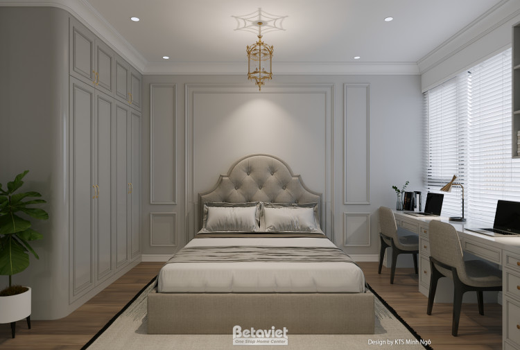 Thiết kế nội thất phòng ngủ tân cổ điển tại Bắc Ninh NT25815