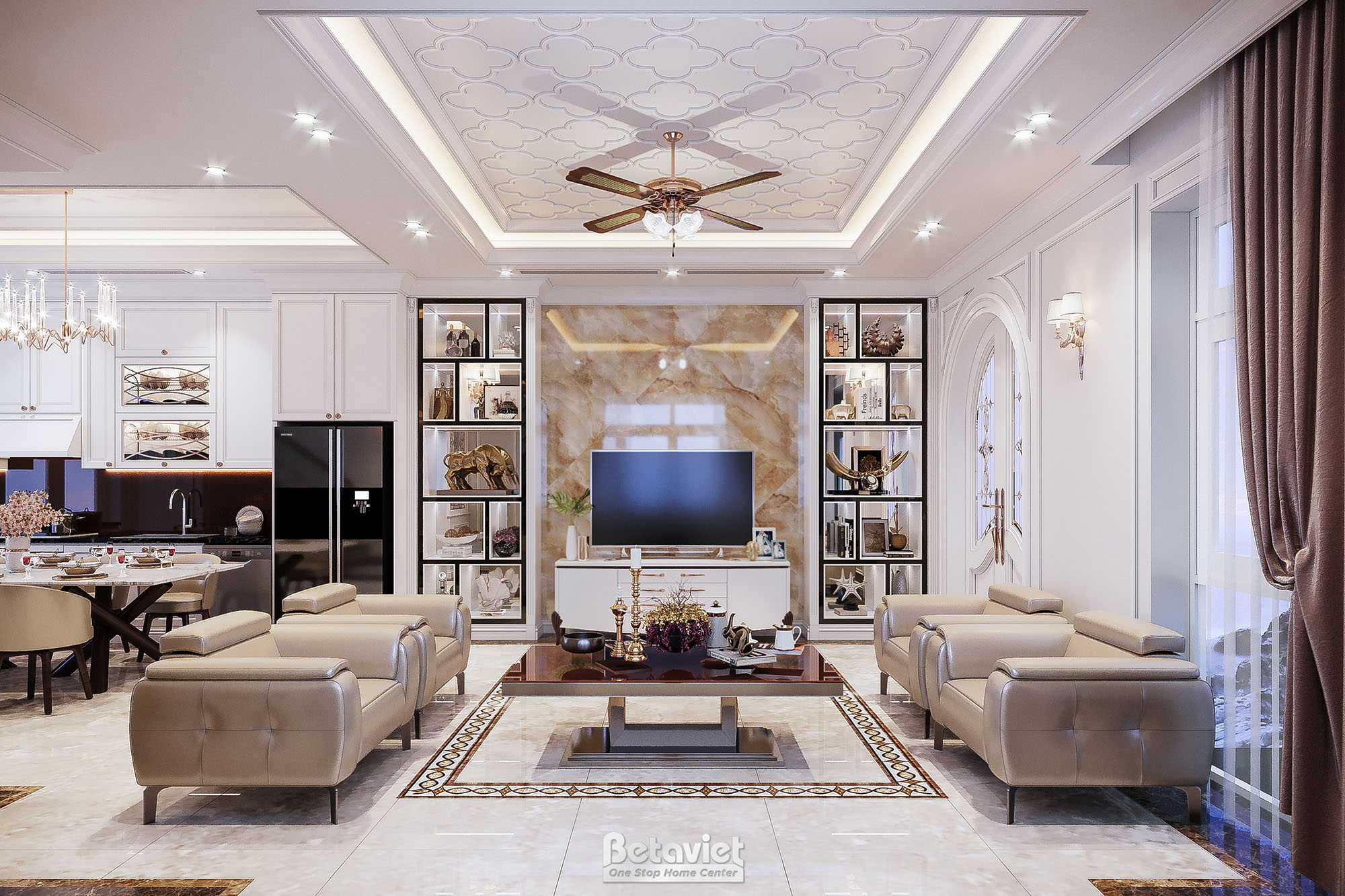 Thiết kế phòng khách nhà ống đẹp 2026