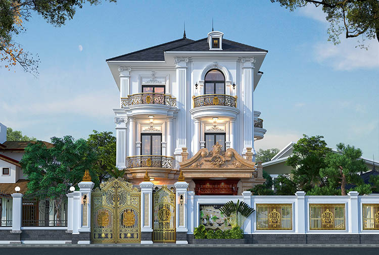 biệt thự tân cổ điển mặt tiền 10m mái Nhật 3 tầng tại Bắc Giang