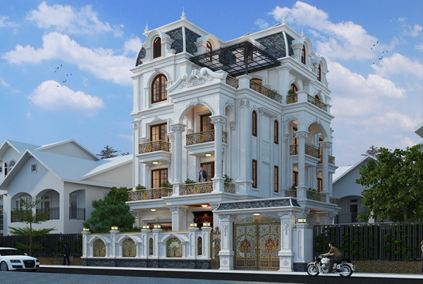 Mẫu biệt thự tân cổ điển 5 tầng mái mansard tại Hà Nội KT5501471