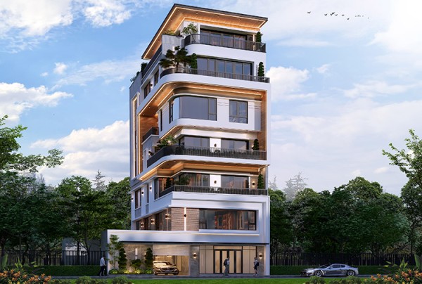 Mẫu thiết kế biệt thự phố hiện đại 7 tầng tại Hà Nam KT2009236
