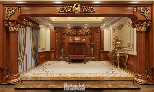 Mẫu nội thất phòng thờ biệt thự tân cổ điển tại Hòa Bình NT2009313-1B
