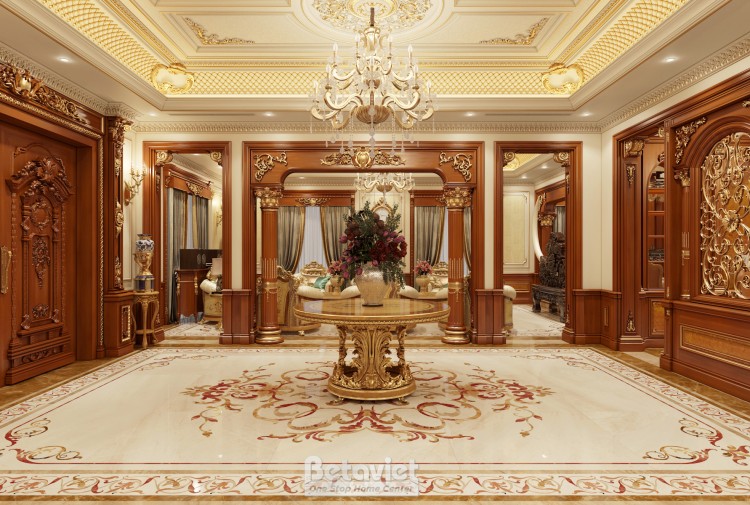 Mẫu thiết kế đại sảnh biệt thự tân cổ điển tại Hòa Bình NT2009313-1B
