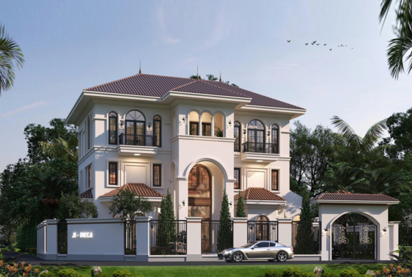 Thiết kế biệt thự phong cách địa trung hải tại Nghệ An KT2009403